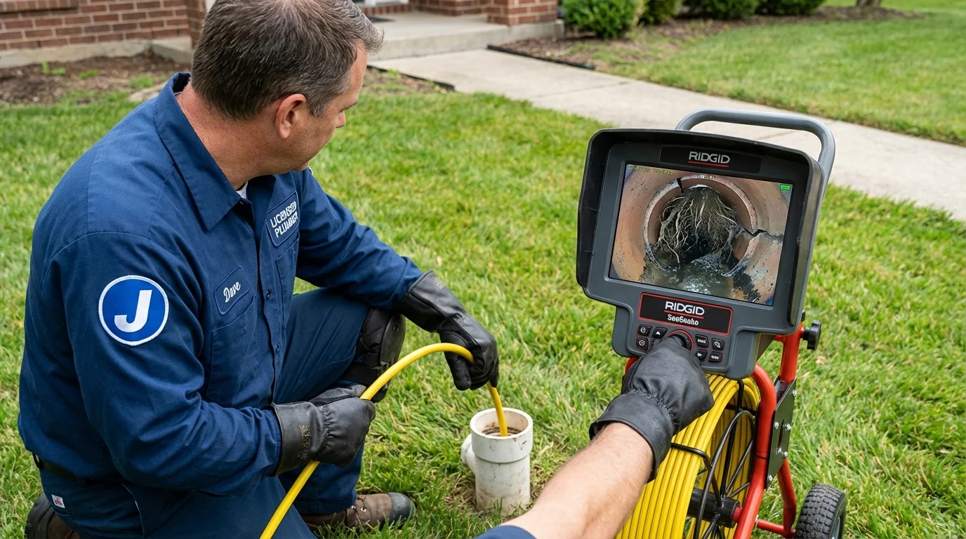 Sewer camera inspection being performed by Johns Plumbing LLC in Macedon